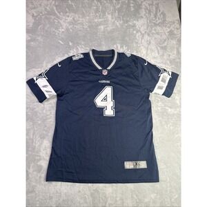 Dallas Cowboys NFL Nike Jersey Men's Sz XL Dak Prescott #4 Navy Blue